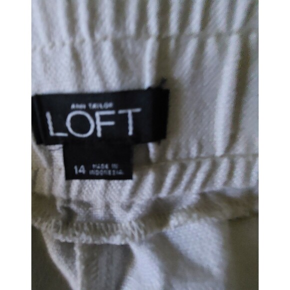 Loft Ann Taylor Pants Women Size 14,100% Linen,Straingh Legs,Beige,36 Inch Waist - Picture 2 of 9